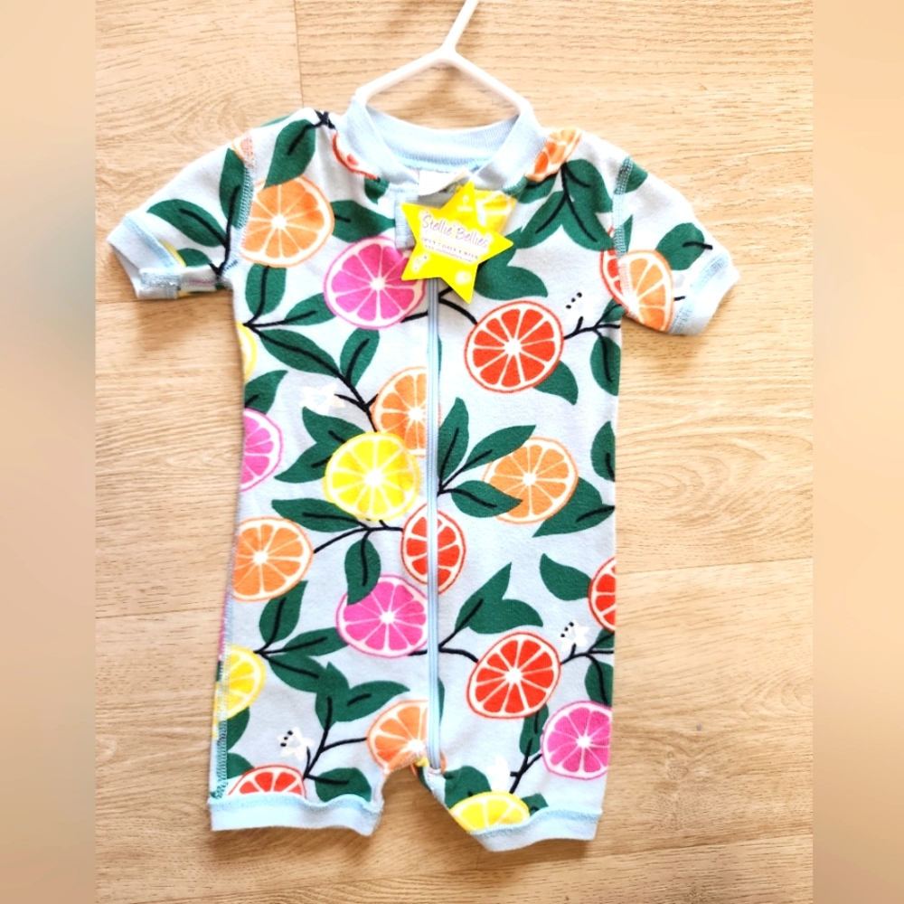 Hanna Andersson Citrus Print Short Sleeve One-Piece - Multicolor